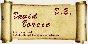 David Borčić vizit kartica